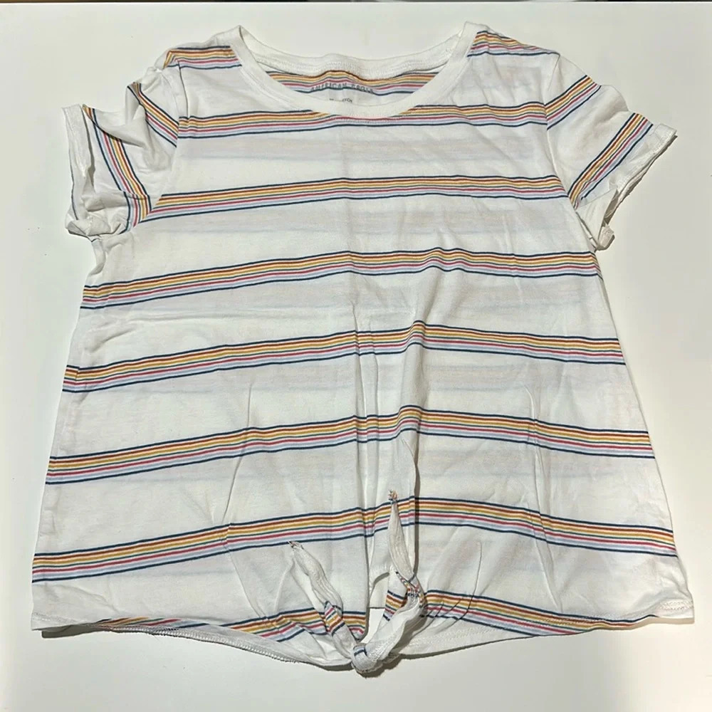 EUC American Eagle Tie Front Tee, Size XS